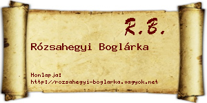 Rózsahegyi Boglárka névjegykártya