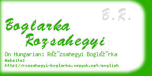 boglarka rozsahegyi business card